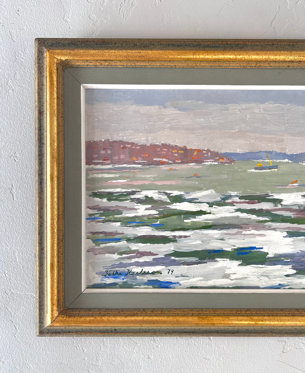 Sage green waters 18.5" x 15"