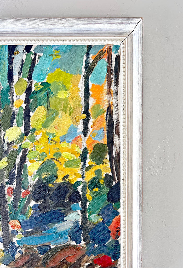 Impressionist fall forest 14.5” x 21”