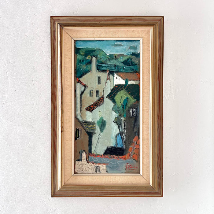 Hilly cubist village 16” x 25.5”