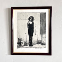 Woman in black etching 11” x 13”