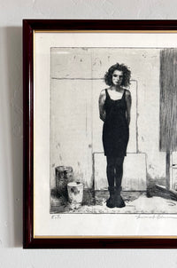Woman in black etching 11” x 13”