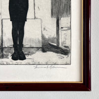 Woman in black etching 11” x 13”