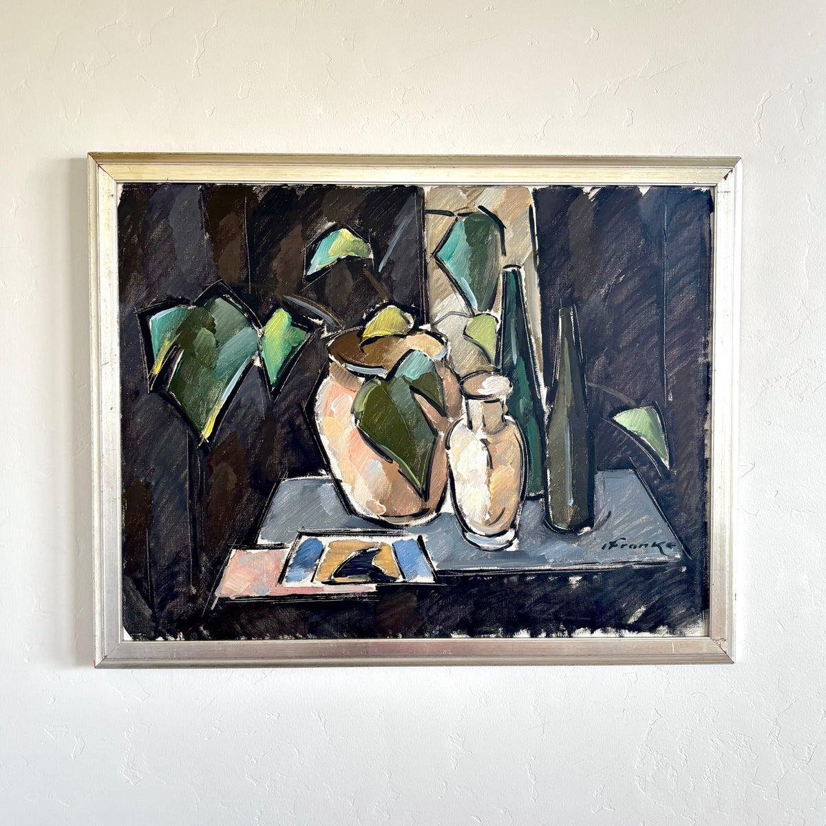 Olive green and nude still life 28" x 22"