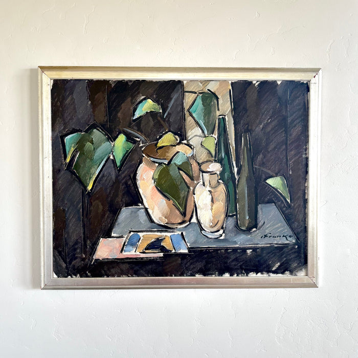 Olive green and nude still life 28" x 22"