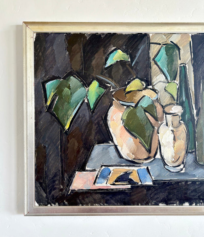 Olive green and nude still life 28" x 22"
