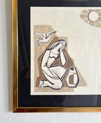 The woman and the dove 15.5" x 16.5"