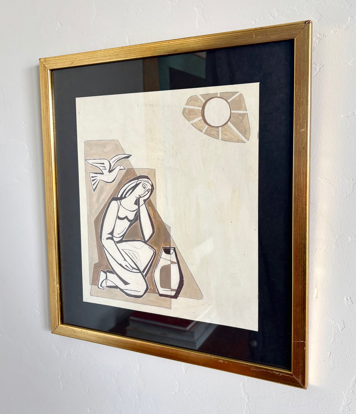 The woman and the dove 15.5" x 16.5"