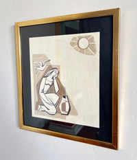 The woman and the dove 15.5" x 16.5"