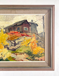Fall cottage scene 28.5” x 25”