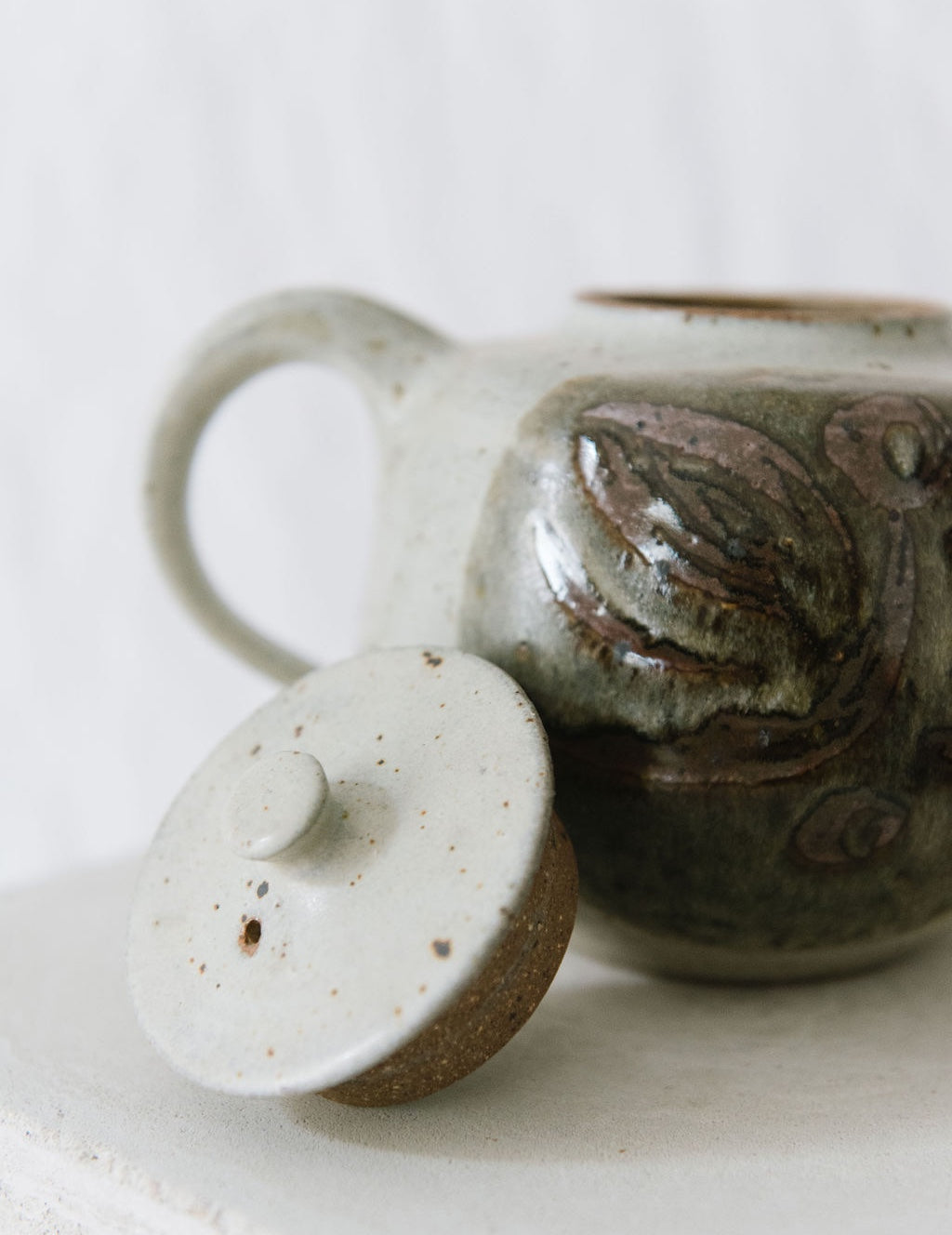 Carved clay teapot – Loom + Kiln