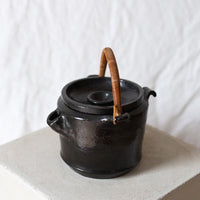 Black ceramic teapot