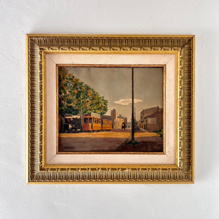 Yellow trolley 21"x 18.5"