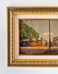 Yellow trolley 21"x 18.5"