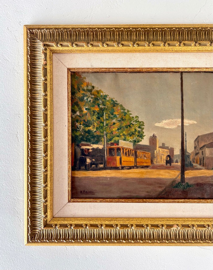 Yellow trolley 21"x 18.5"