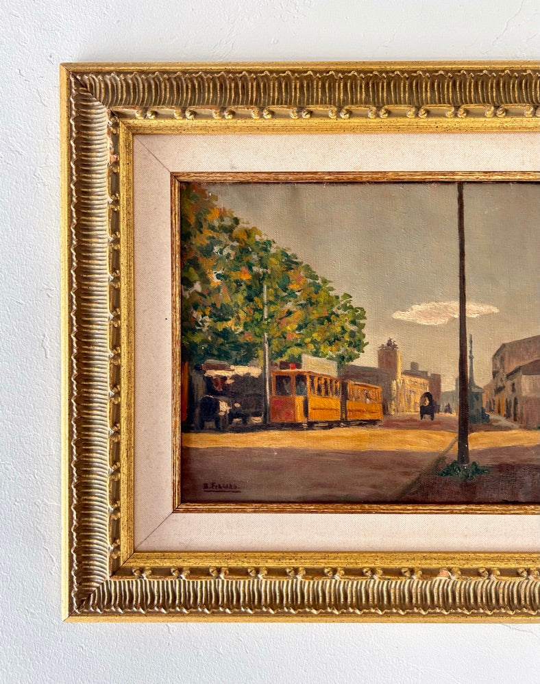 Yellow trolley 21"x 18.5"