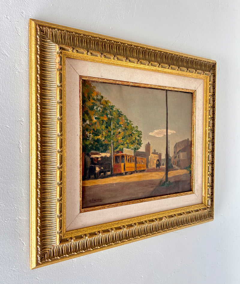 Yellow trolley 21"x 18.5"