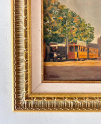 Yellow trolley 21"x 18.5"