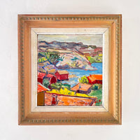 Red houses on the coast 18" x 19.5"