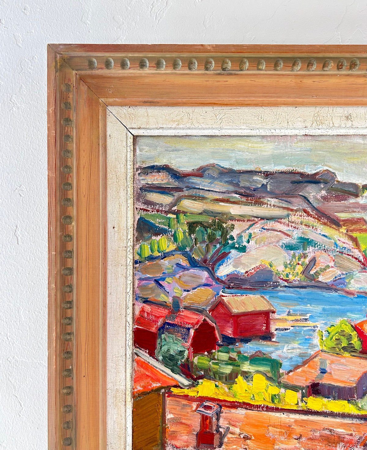 Red houses on the coast 18" x 19.5"