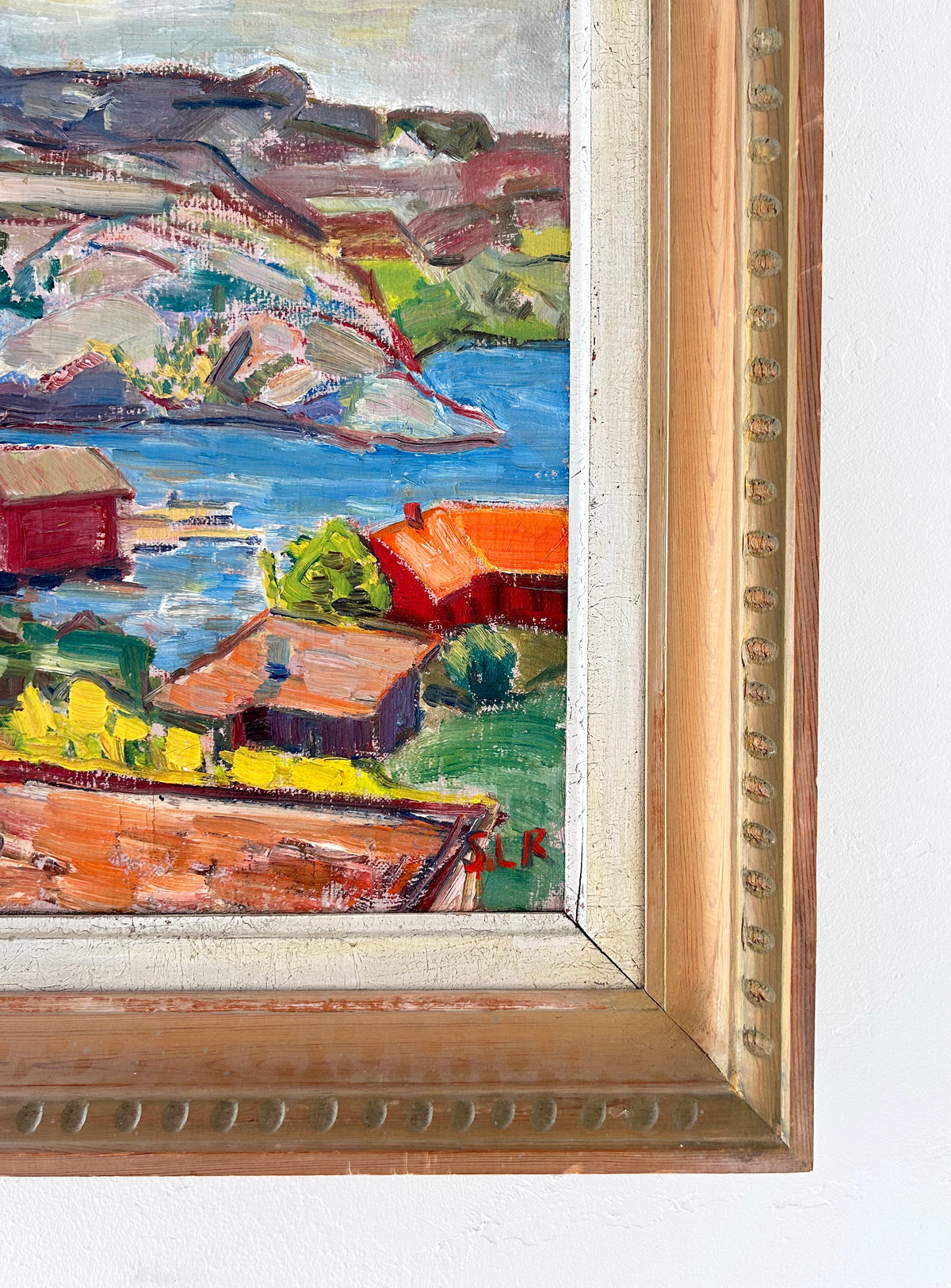 Red houses on the coast 18" x 19.5"