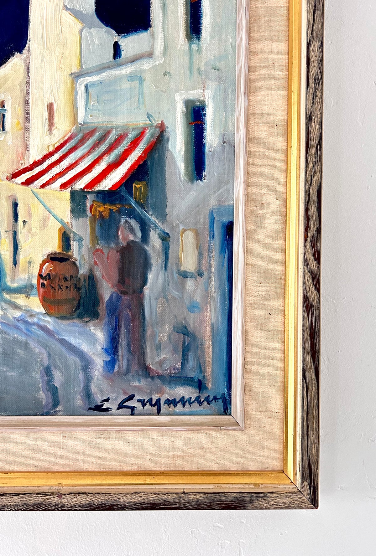 Red and white striped awning 20.5" x 23.5"