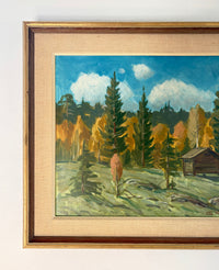 Log cabin scene 23” x 19.5”