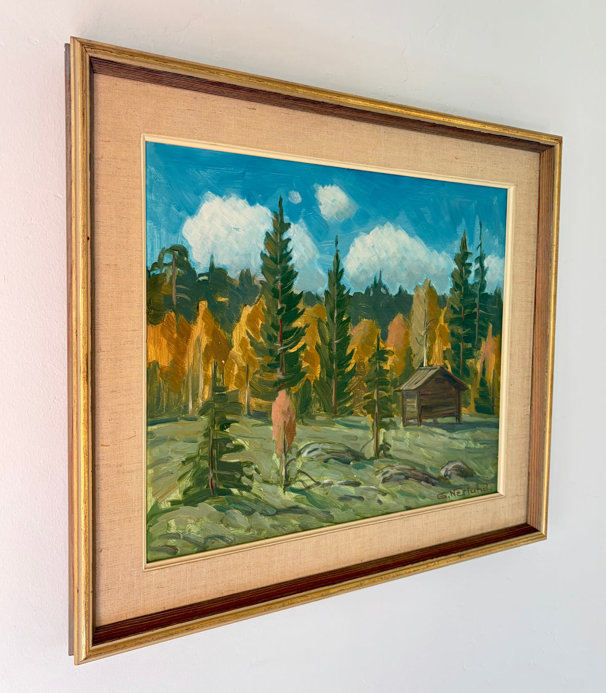 Log cabin scene 23” x 19.5”