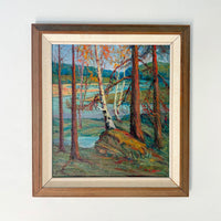 Colorful lakeside trees 18.5” x 20”