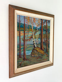 Colorful lakeside trees 18.5” x 20”