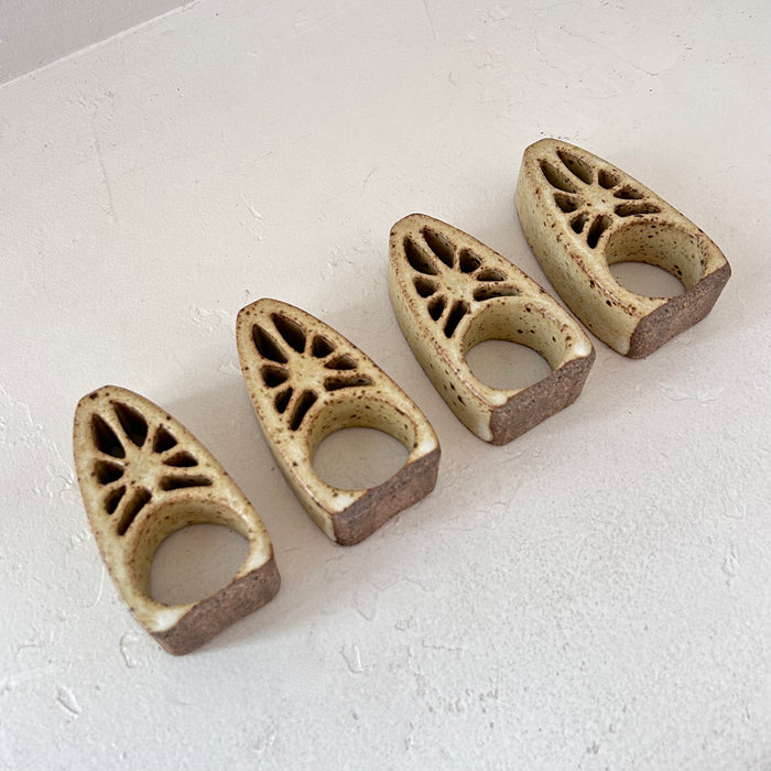 Studio pottery napkin rings