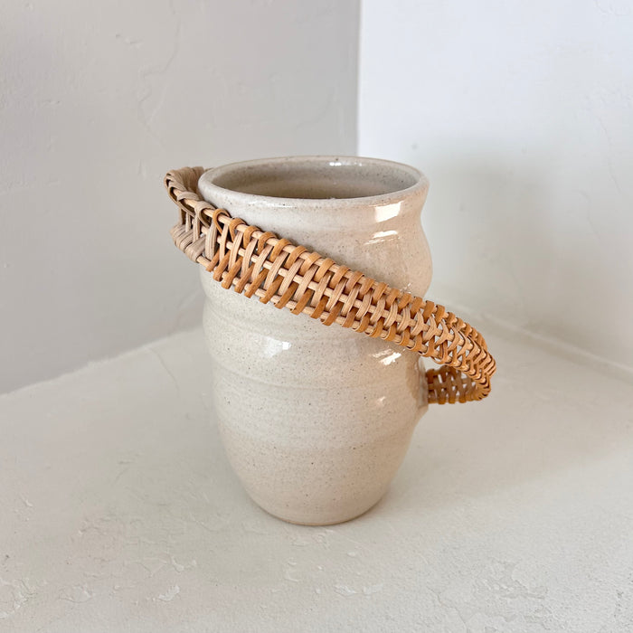 Rattan twist vase