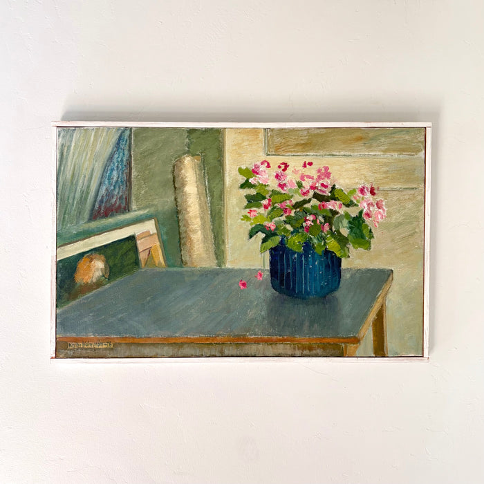 Potted pink flowers 25” x 15.5”