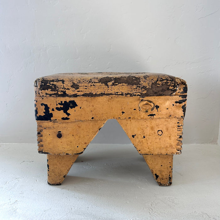 Antique leather stool