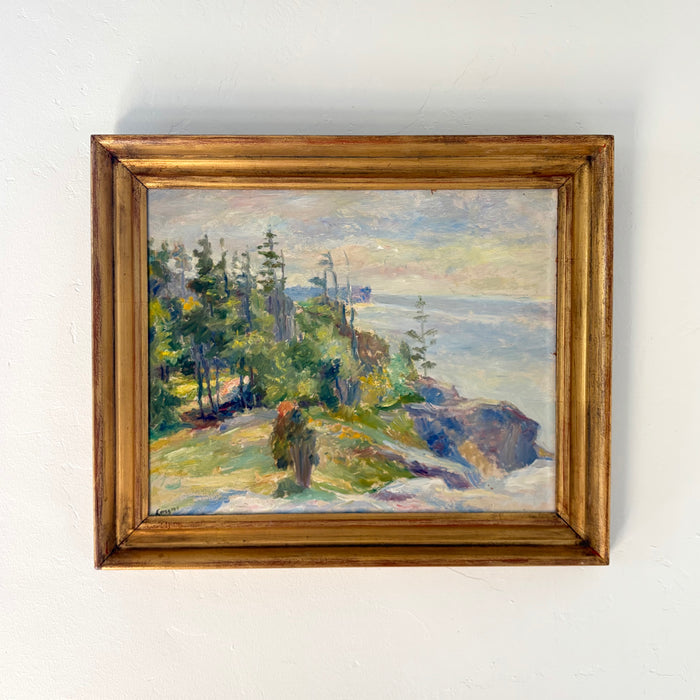 Impressionist trees by the sea 20” x 16.5”