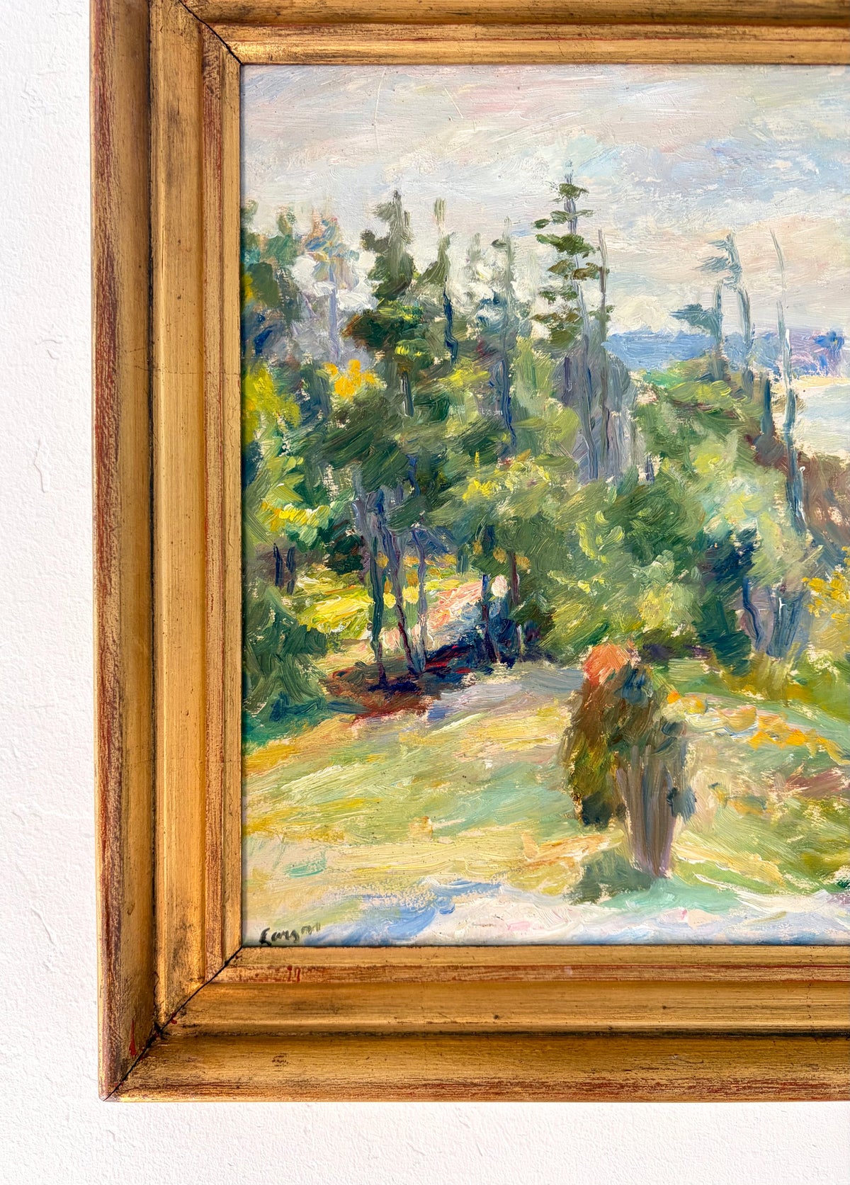 Impressionist trees by the sea 20” x 16.5”