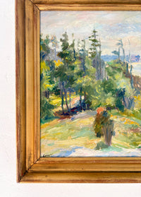 Impressionist trees by the sea 20” x 16.5”
