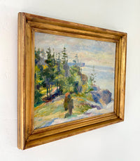 Impressionist trees by the sea 20” x 16.5”