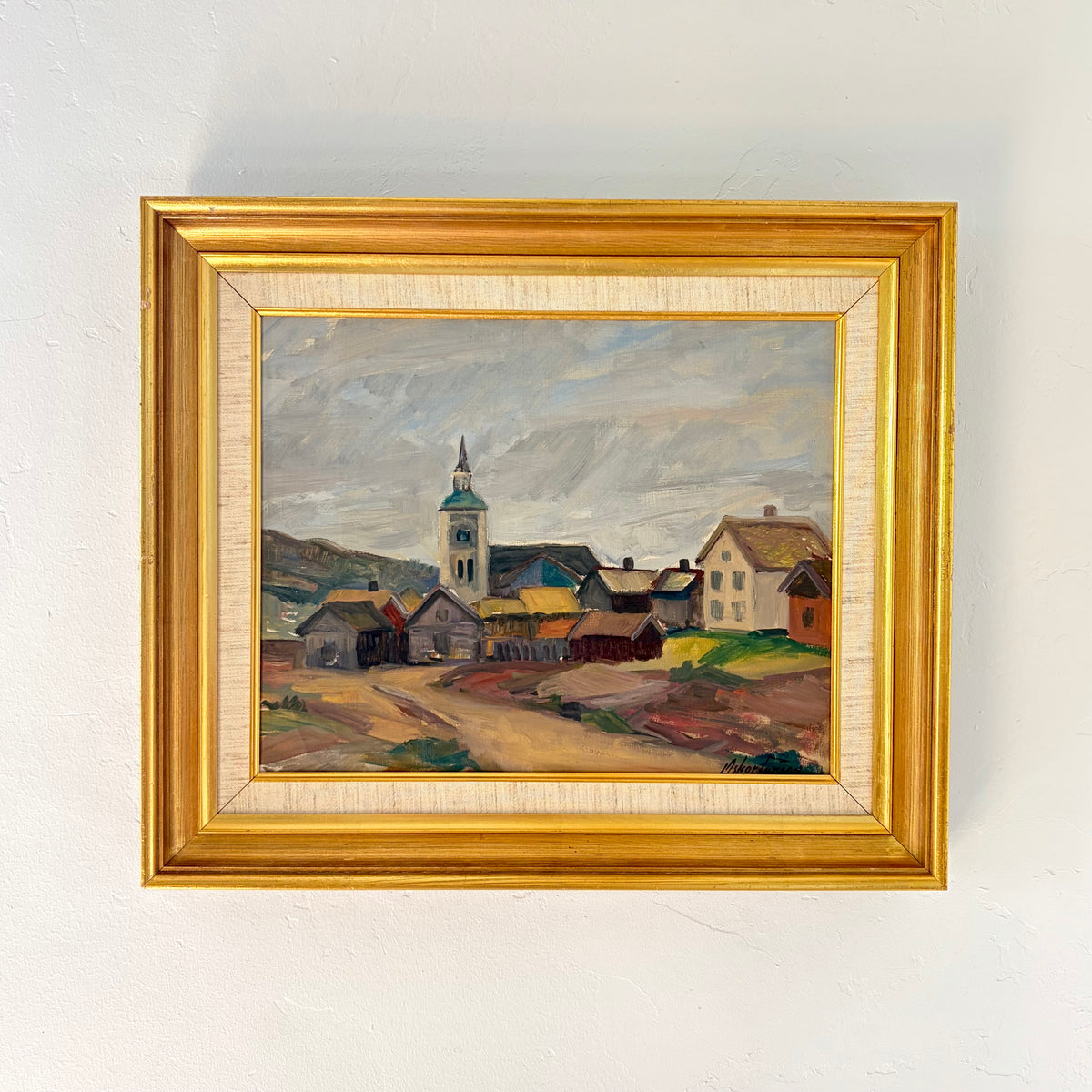 Mid century town 20.5” x 17.5”