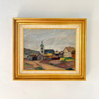 Mid century town 20.5” x 17.5”