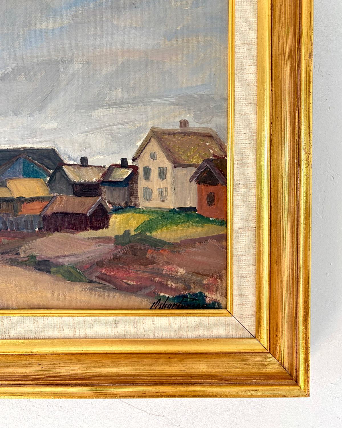 Mid century town 20.5” x 17.5”