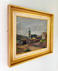 Mid century town 20.5” x 17.5”