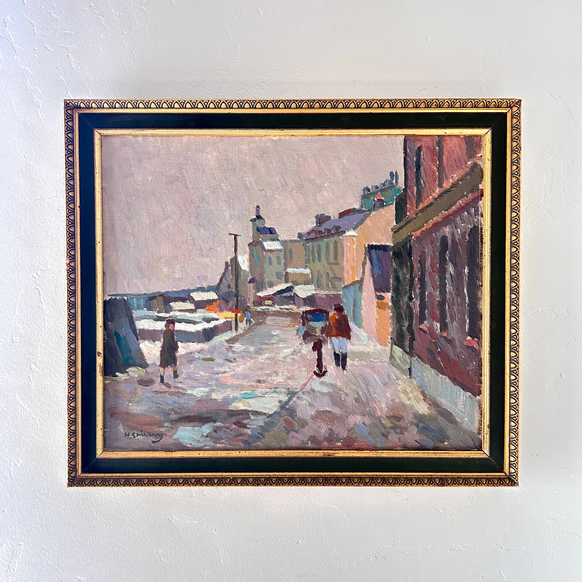 Pastel Nordic town 25” x 21.5”