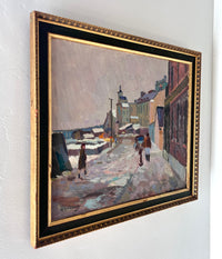 Pastel Nordic town 25” x 21.5”