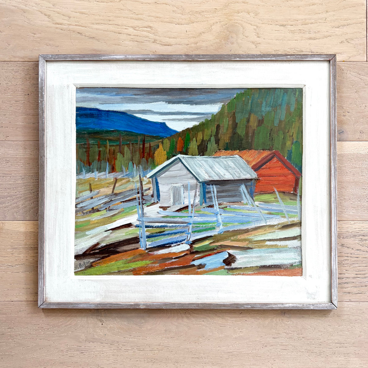 Expressionist MCM barn 24” x 20.5”