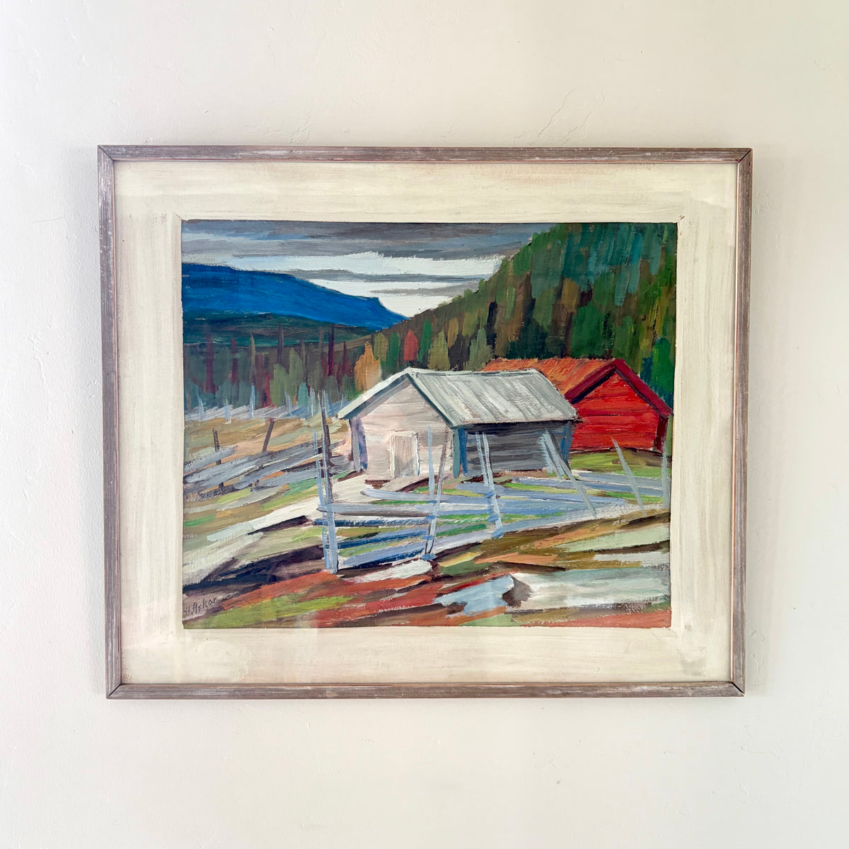 Expressionist MCM barn 24” x 20.5”