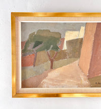 Abstract cubist village 21.5” x 16.5”