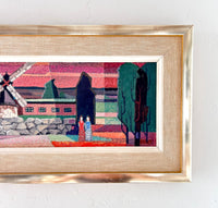 Cubist windmill at sunset 24" x 13"