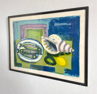 Conch shell and sardines 24.5” x 17.5”
