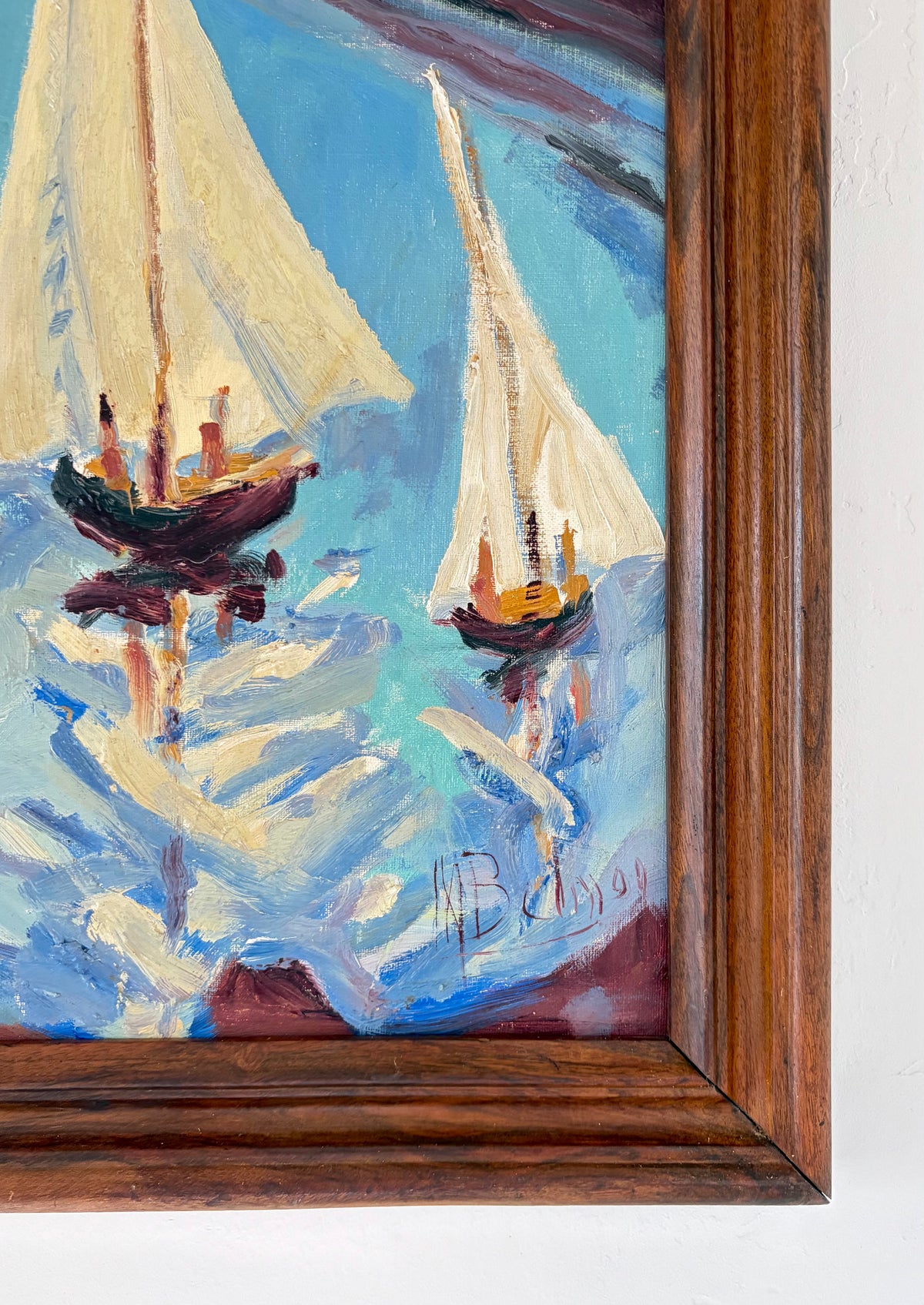 Fauvist sailboat scene 16” x 21”