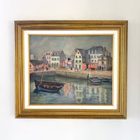 European port town 28" x 24.5"